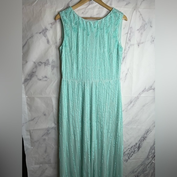 MANGO MNG Suit Floor Length Sequin Beaded Sheer Overlay Gown Dress - D20 - Picture 1 of 8